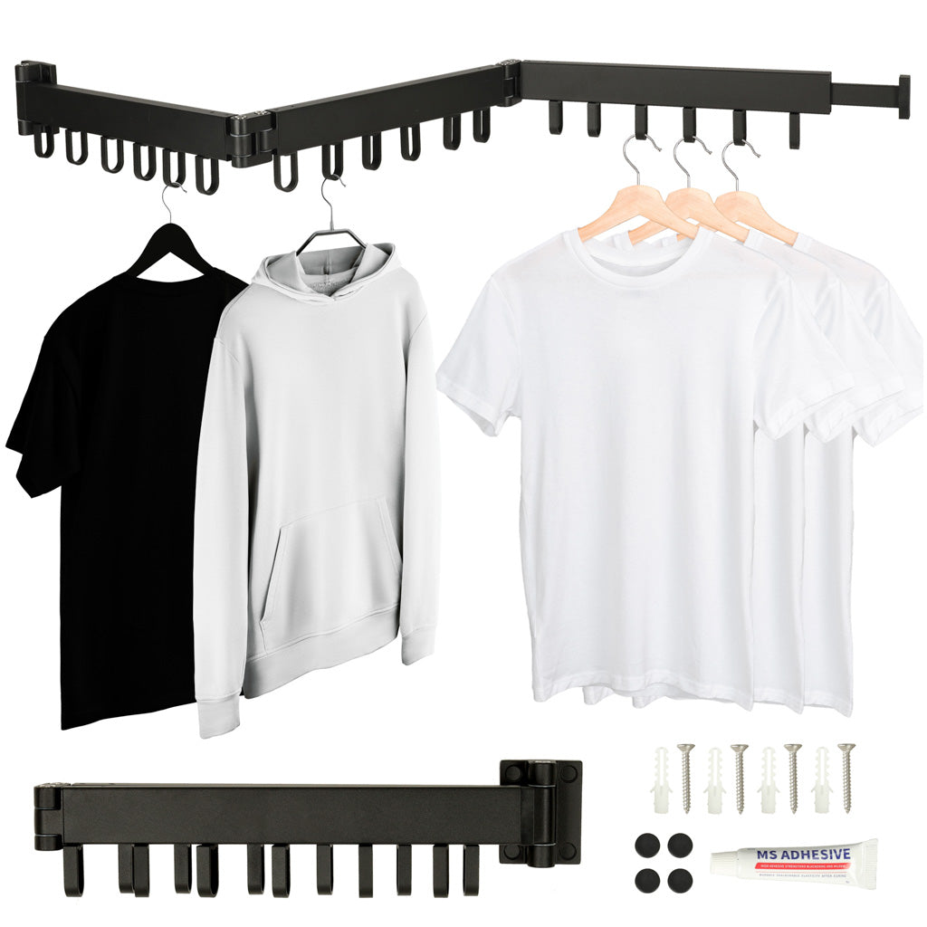 Telescopic Extension Wall Hanger 114cm Black