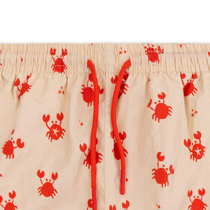 Swim Essentials Badeshorts – Rot/Beige – Crabby