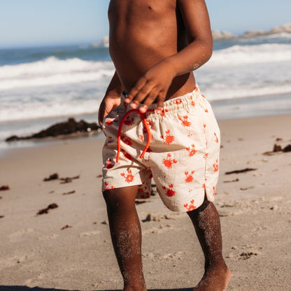Swim Essentials Badeshorts – Rot/Beige – Crabby