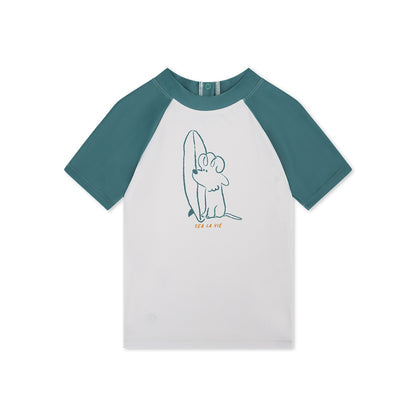Swim Essentials Zwemshirt Korte Mouwen - Groen - Surfer