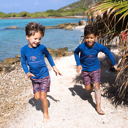 Swim Essentials Swim Shorts - Blue/orange - Vibrant Stripes