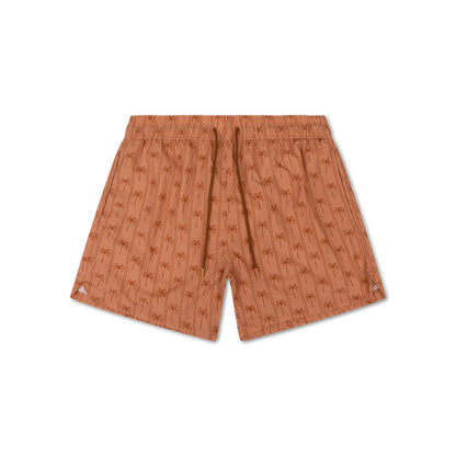 Swim Essentials Swim Shorts - Brown - Palm Stripe - Adult