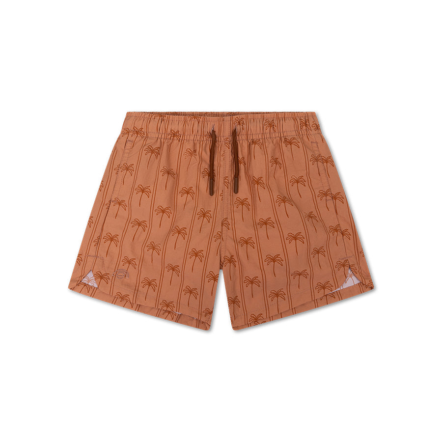 Swim Essentials Swim Shorts - Brown - Palm Stripe