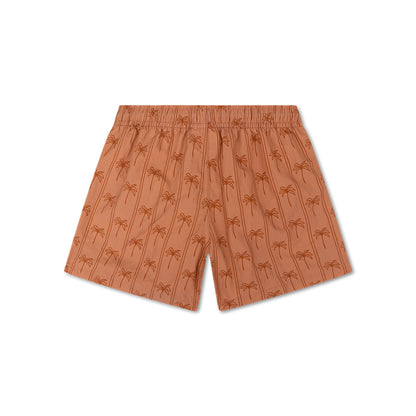 Swim Essentials Swim Shorts - Brown - Palm Stripe