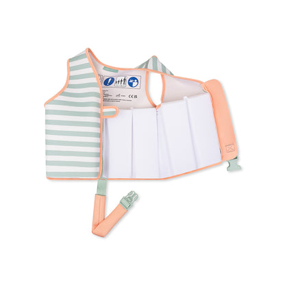 Swim Essentials Swim Vest - Green/white - Resort Stripe - 3/6 Years