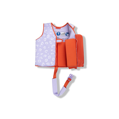Swim Essentials Swim Vest - Lila Leopard - 3/6 Years