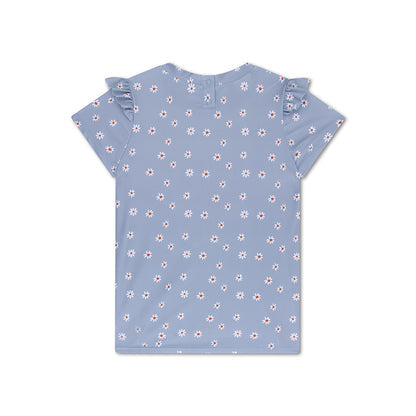 T-shirt de natation Swim Essentials - Manches courtes - Bleu - Daisy Flower