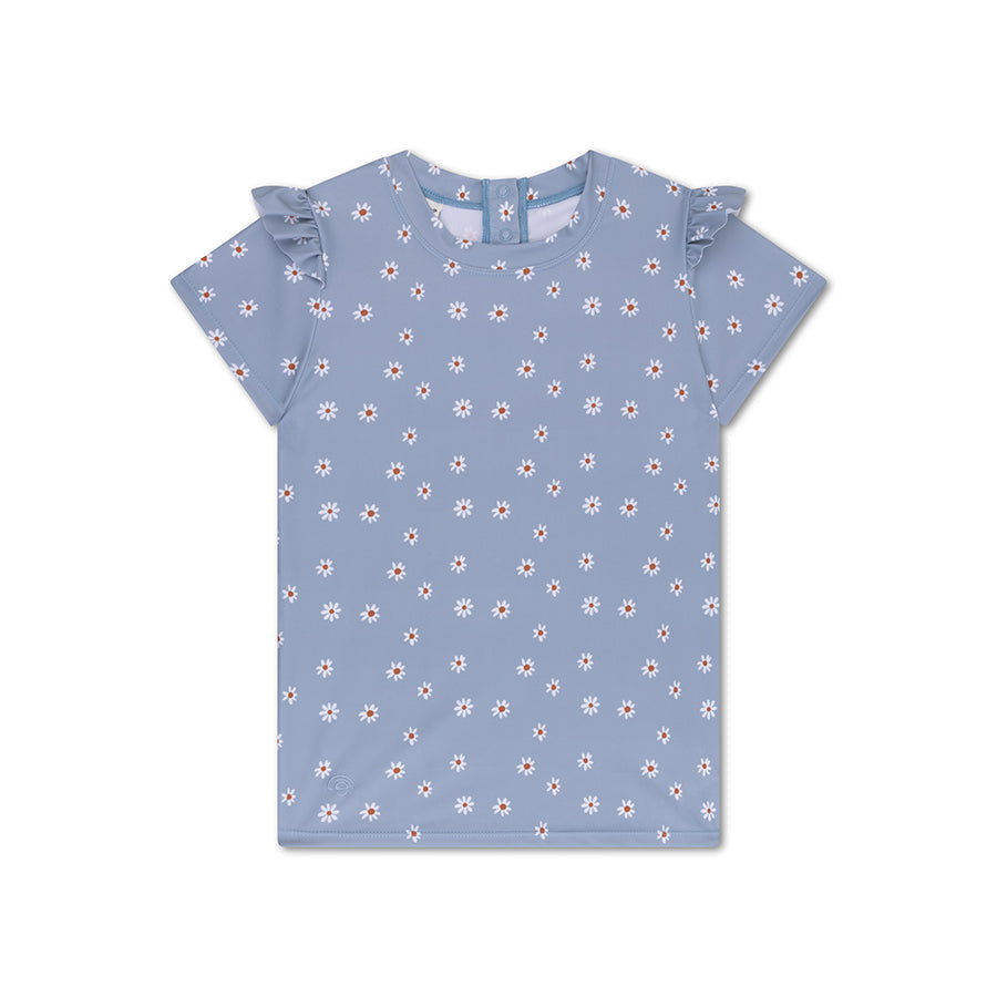 T-shirt de natation Swim Essentials - Manches courtes - Bleu - Daisy Flower