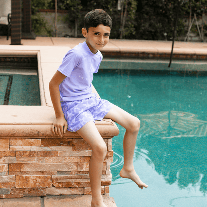 Swim Essentials Swimming T-shirt - Short Sleeve - Lila - Pure Tones