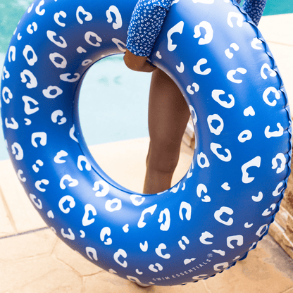 Swim Essentials úszógyűrű - kék - leopárd - Ø 90 cm
