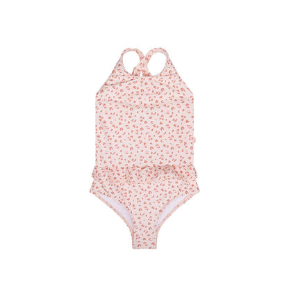 Swim Essentials Swimsuit Girls - Old Pink - Leopard