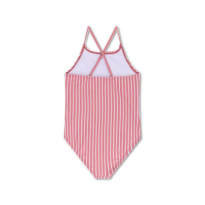Swim Essentials Maiô Meninas - Listrado vermelho/branco - Daisy Flower