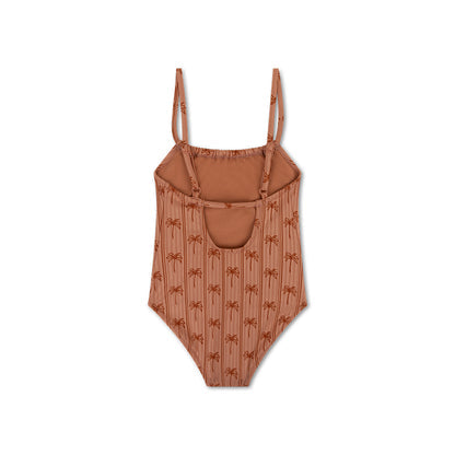 Swim Essentials Swimsuit Girls - Brown - Palm Stripe