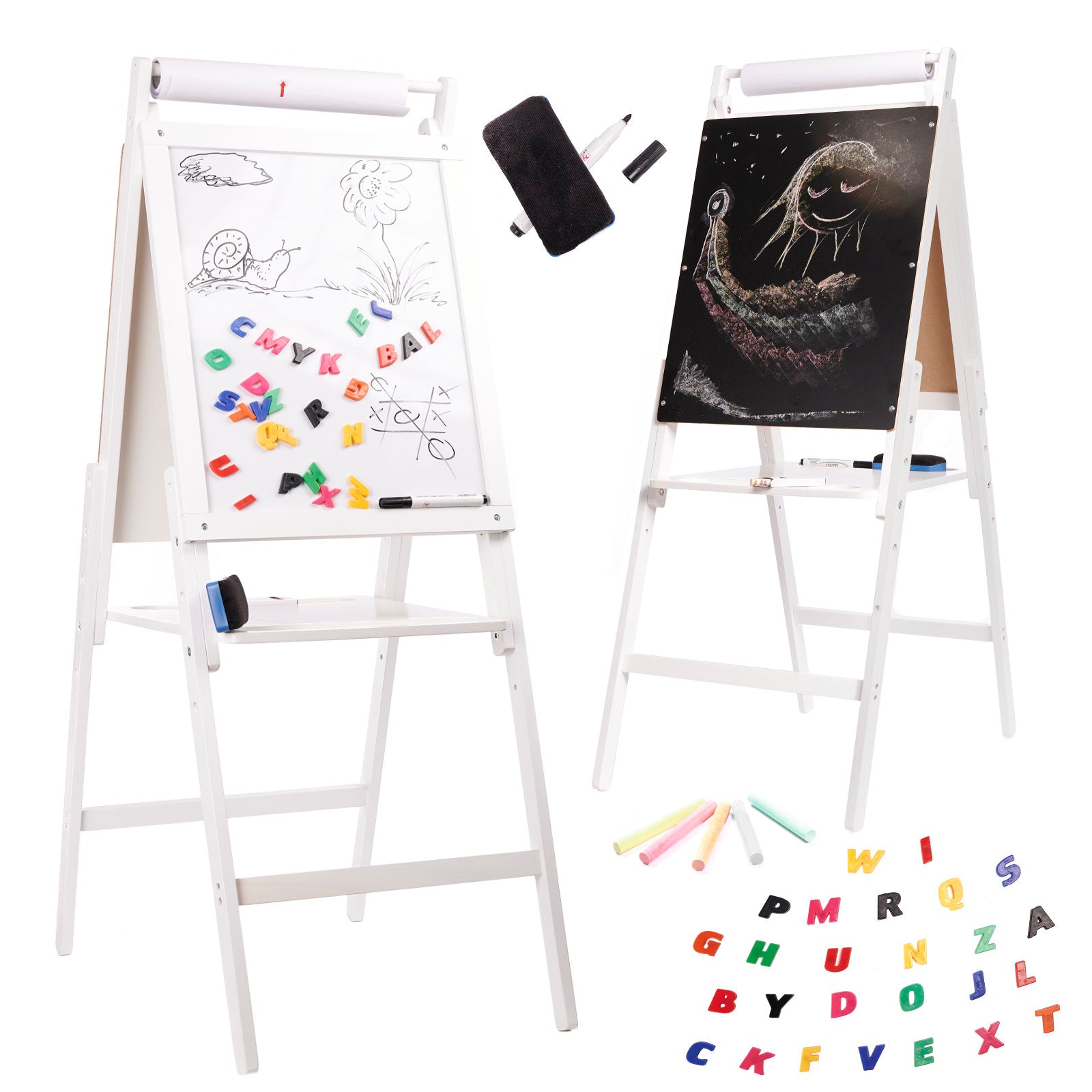 Wooden Magnetic Chalkboard White Large Xxl