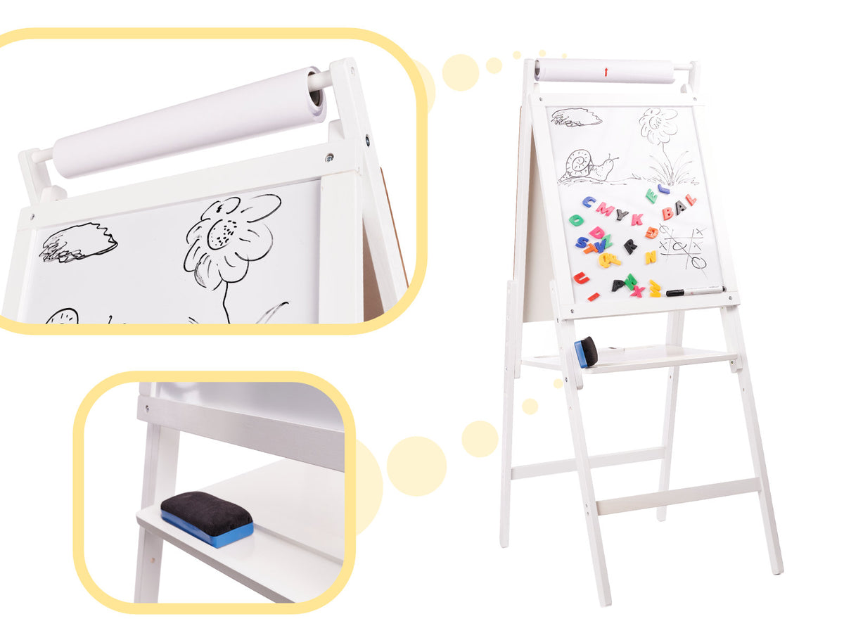 Wooden Magnetic Chalkboard White Large Xxl