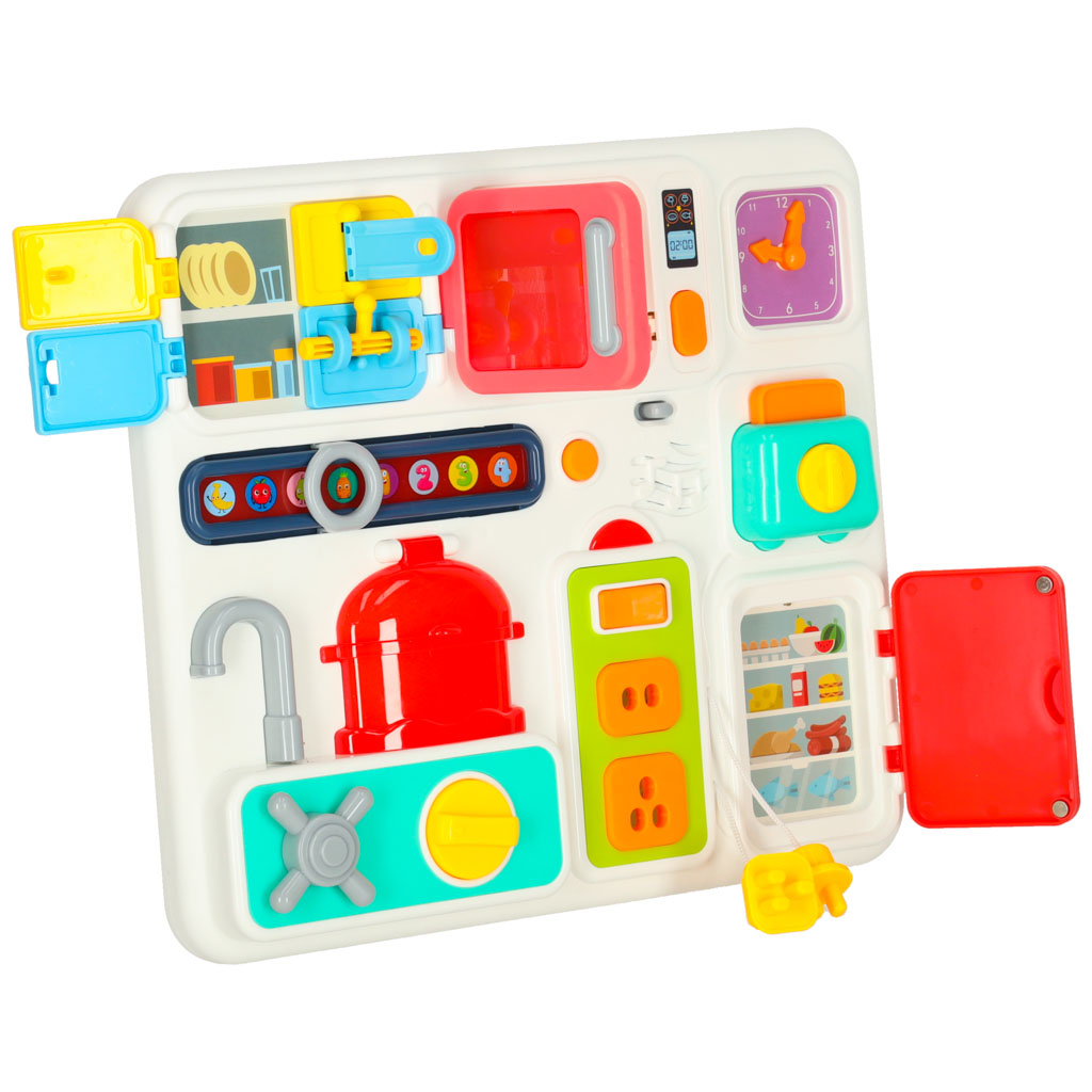 Sensory Manipulation Board Montessori Kitchen Clock Light Sound