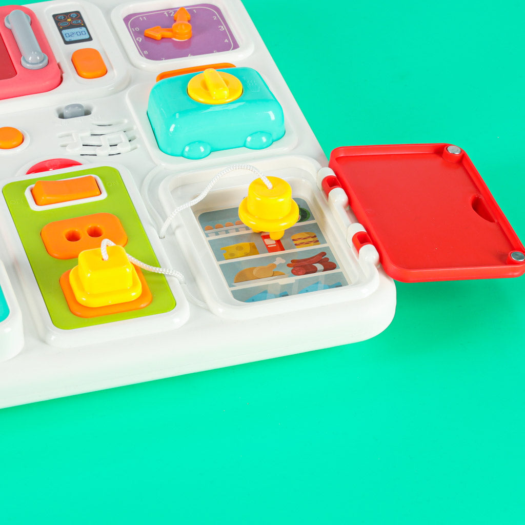 Sensory Manipulation Board Montessori Kitchen Clock Light Sound