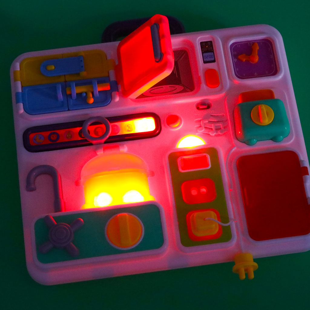 Sensory Manipulation Board Montessori Kitchen Clock Light Sound