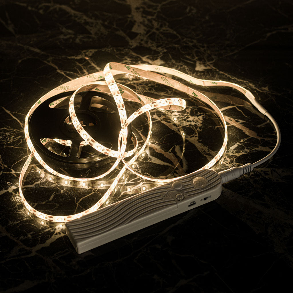 Usb Battery Operated Led Tape Motion Sensor 2m Warm White