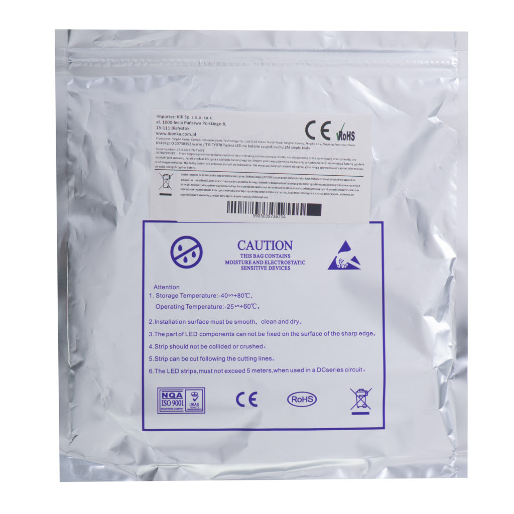 Usb Battery Operated Led Tape Motion Sensor 2m Cold White