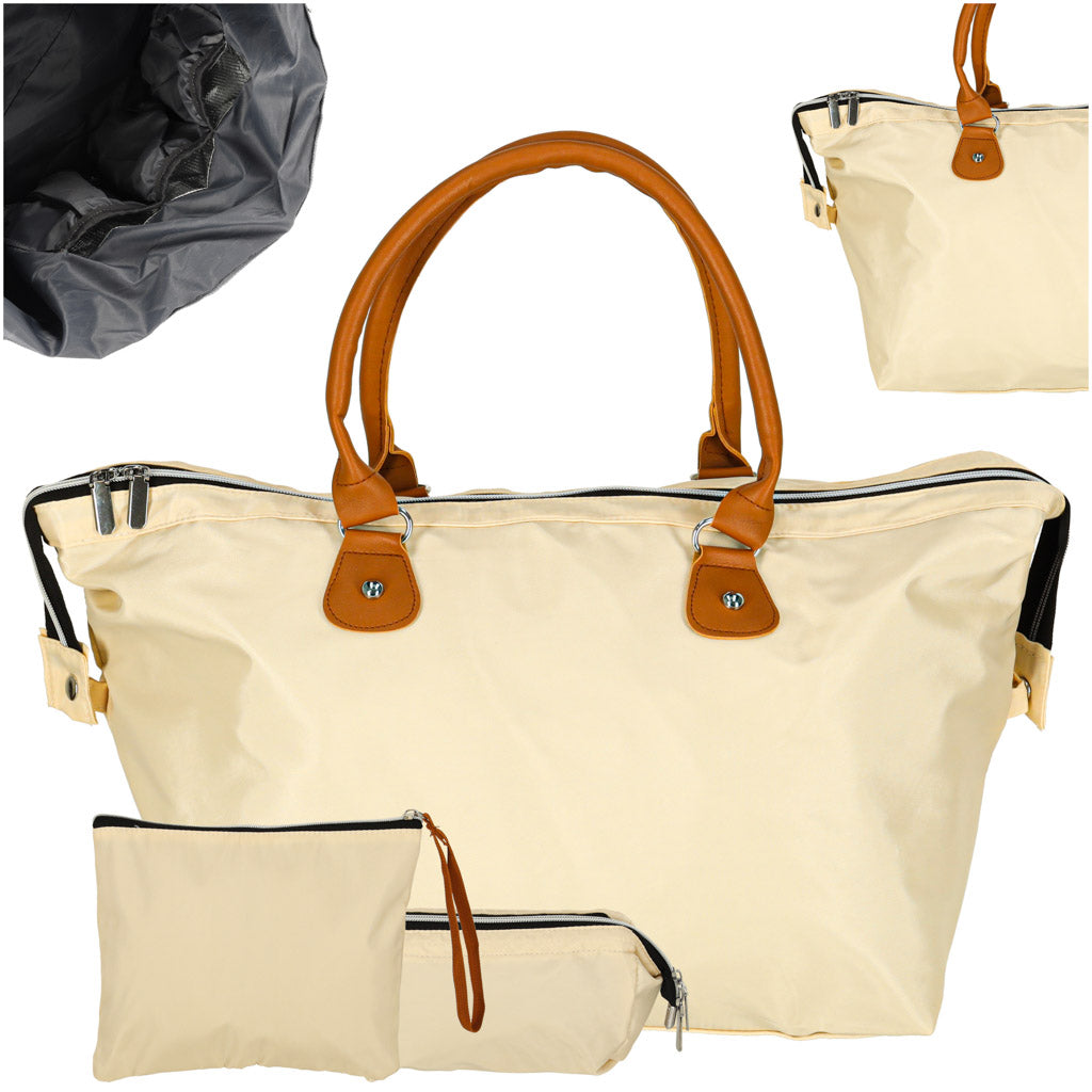 Women's Multifunctional Travel Stroller Bag For Mom Set Beige