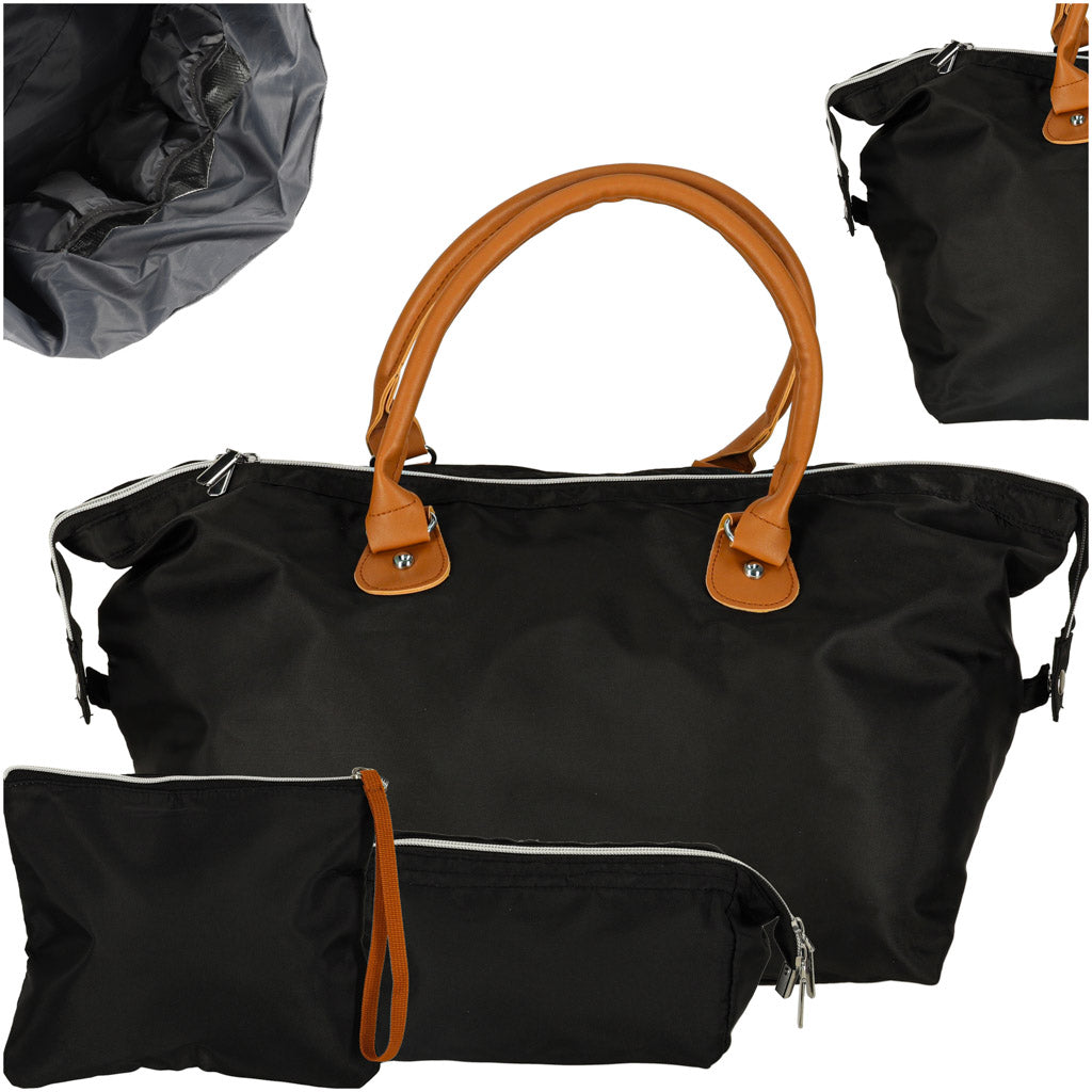 Women's Multifunctional Travel Stroller Bag For Mom Set Black