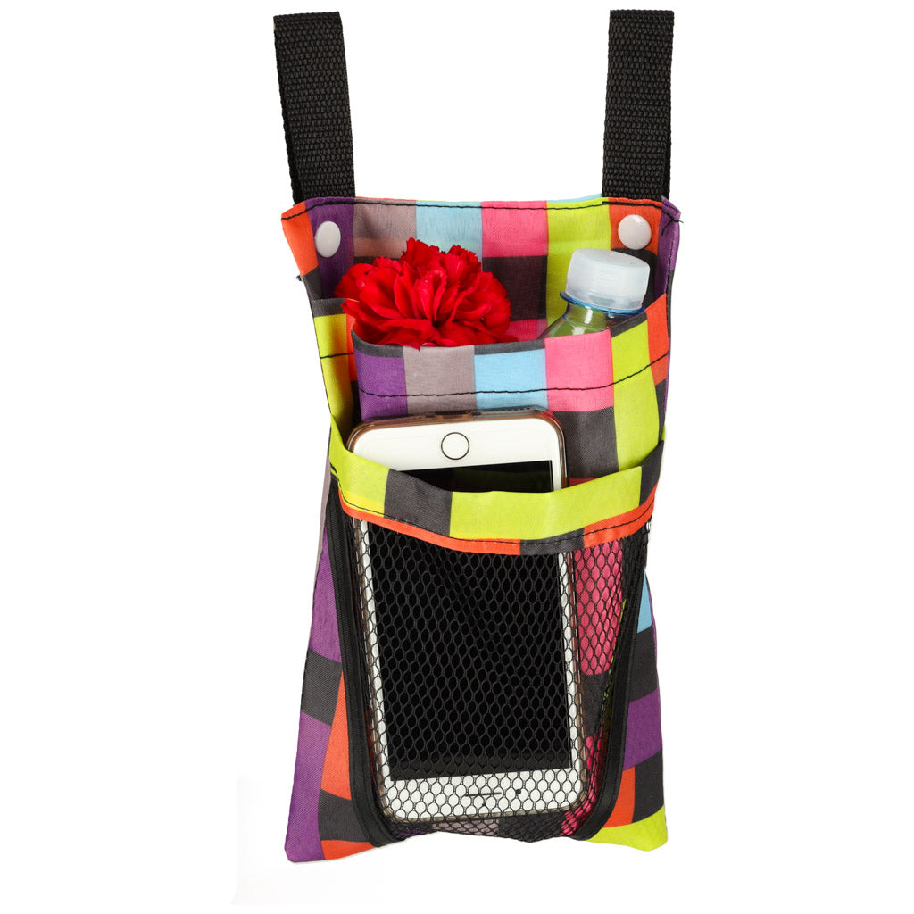 Bag For Bicycle Scooter Handlebars Phone Bicycle Pannier Colorful Check.