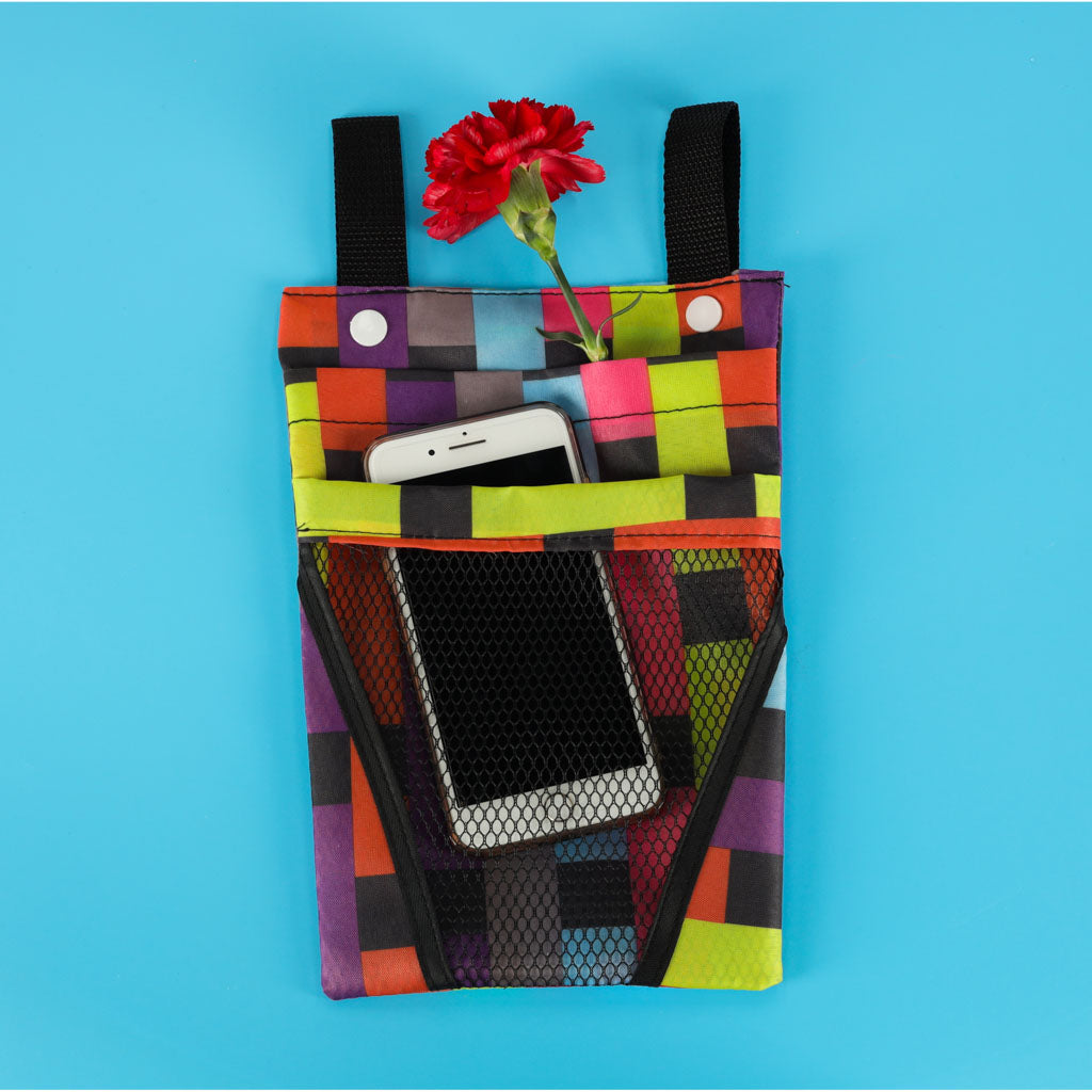 Bag For Bicycle Scooter Handlebars Phone Bicycle Pannier Colorful Check.