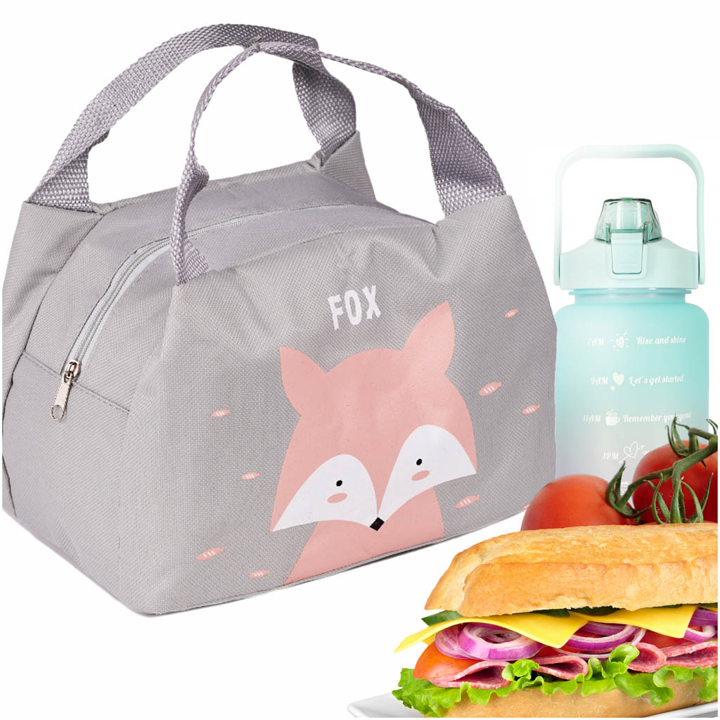 Thermal Insulation Bag Breakfast Lunch Fox Pink