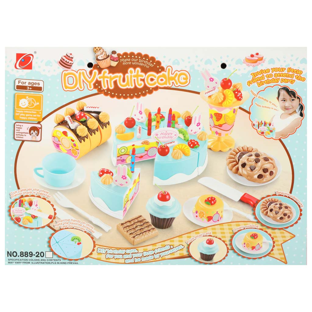 Birthday Cake Cutting Kitchen 75 El. Blue