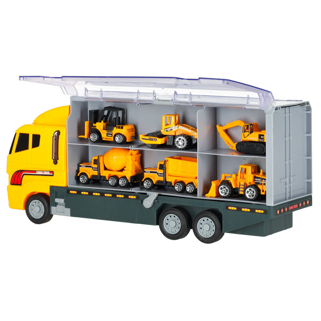 Transporter Truck Tir Launcher + Metallautos Baumaschinen