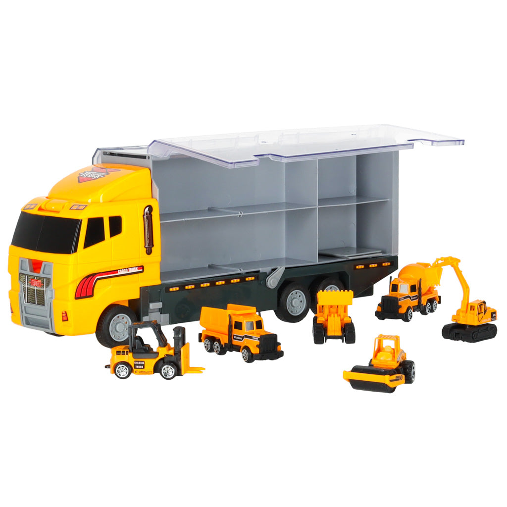 Transporter Truck Tir Launcher + Metallautos Baumaschinen