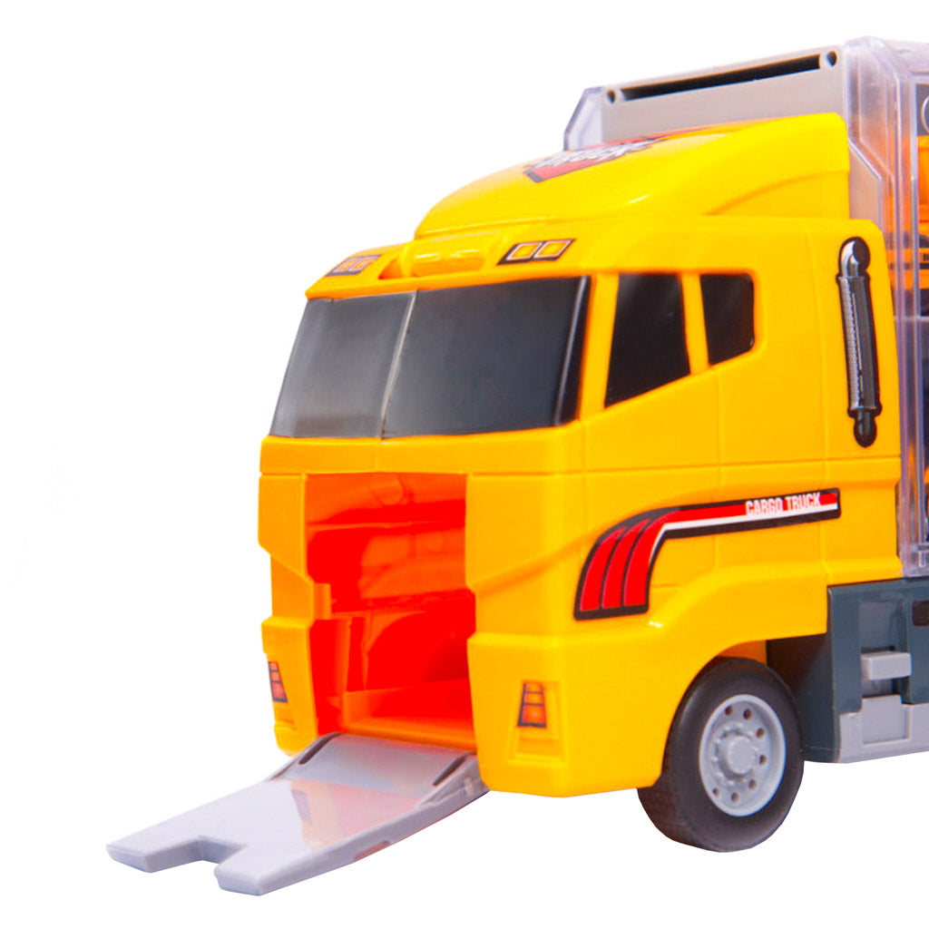 Transporter Truck Tir Launcher + Metallautos Baumaschinen