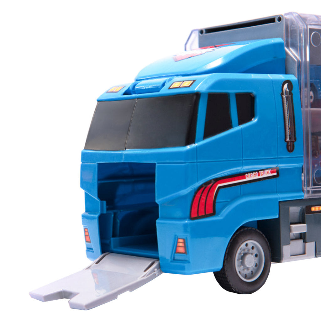Wyrzutnia Tir Transporter Truck + Policja z metalowymi samochodami