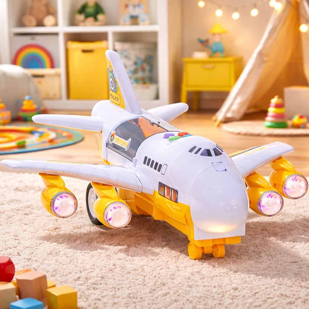 Avión transportador + 6 coches Vehículos de construcción Lado/delantero