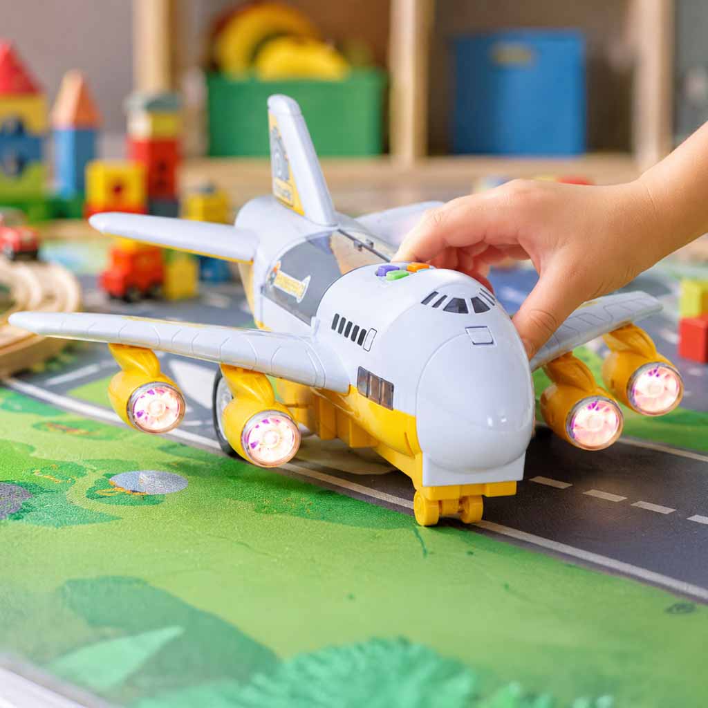 Avión transportador + 6 coches Vehículos de construcción Lado/delantero