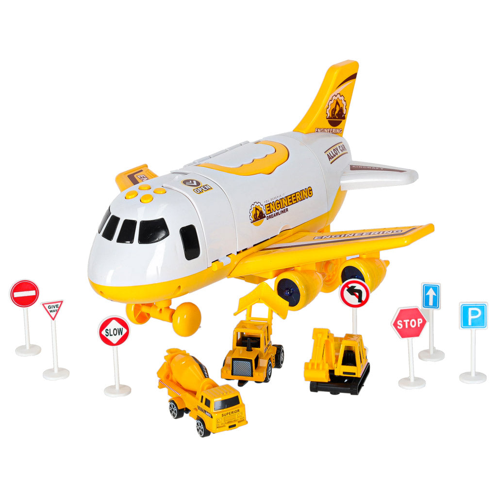 Transporter Plane + 3 Cars Construction Vehicles