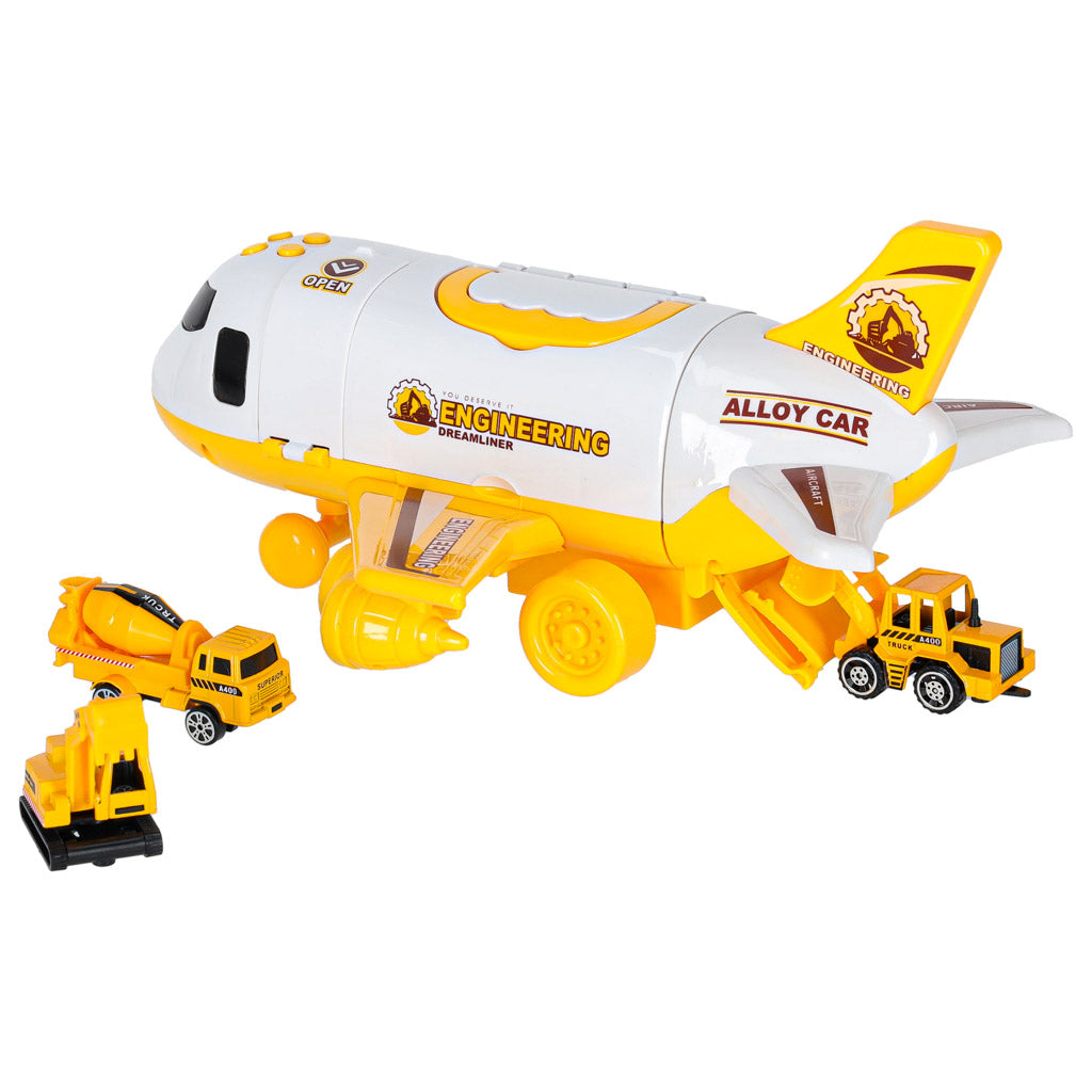 Transporter Plane + 3 Cars Construction Vehicles
