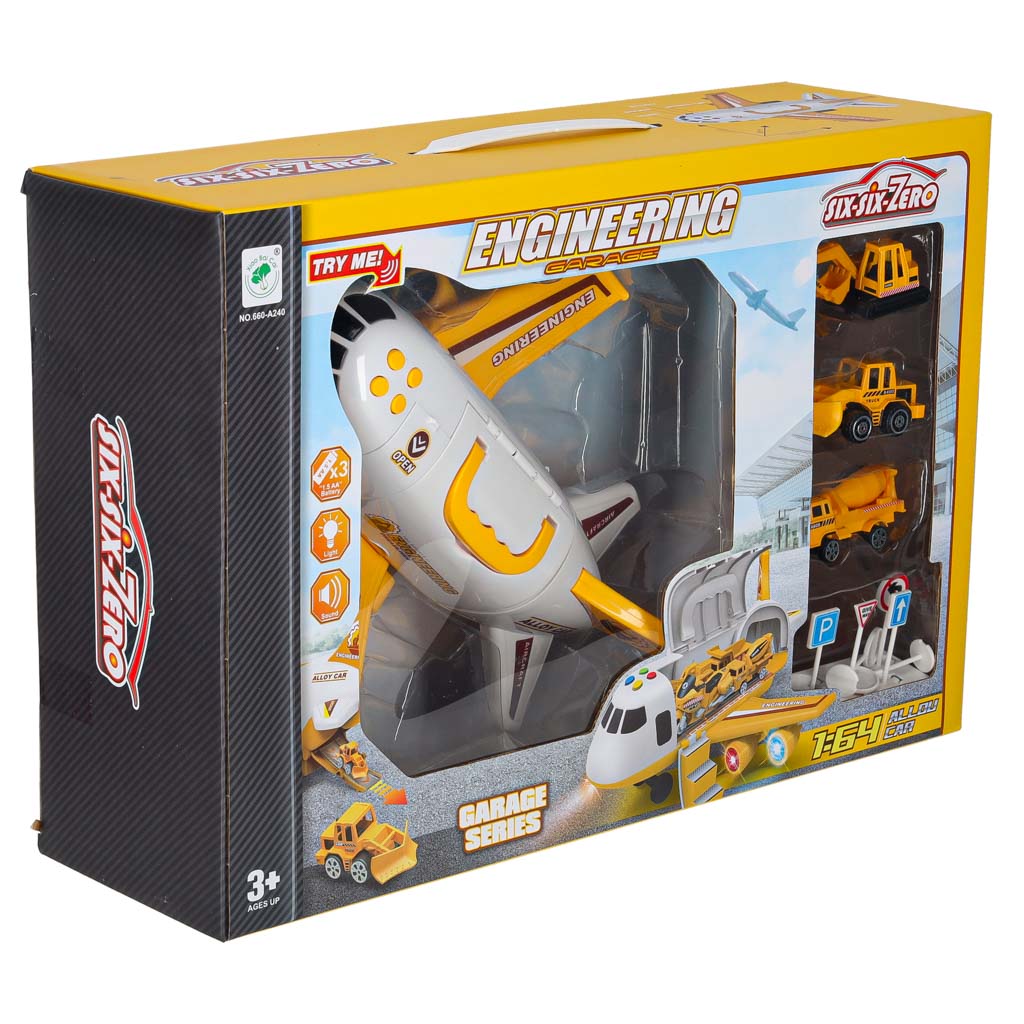 Transporter Plane + 3 Cars Construction Vehicles