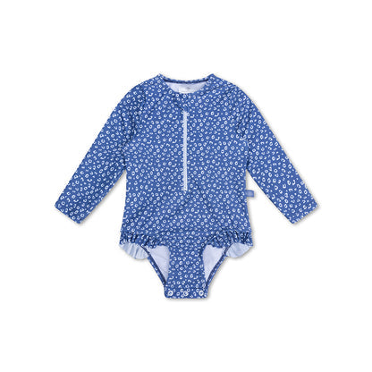 Swim Essentials Uv Maillot De Bain Filles Avec Manches - Bleu - Léopard