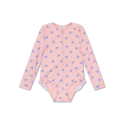Swim Essentials Uv Bañador Niñas Con Mangas - Rosa/morado - Blackberry