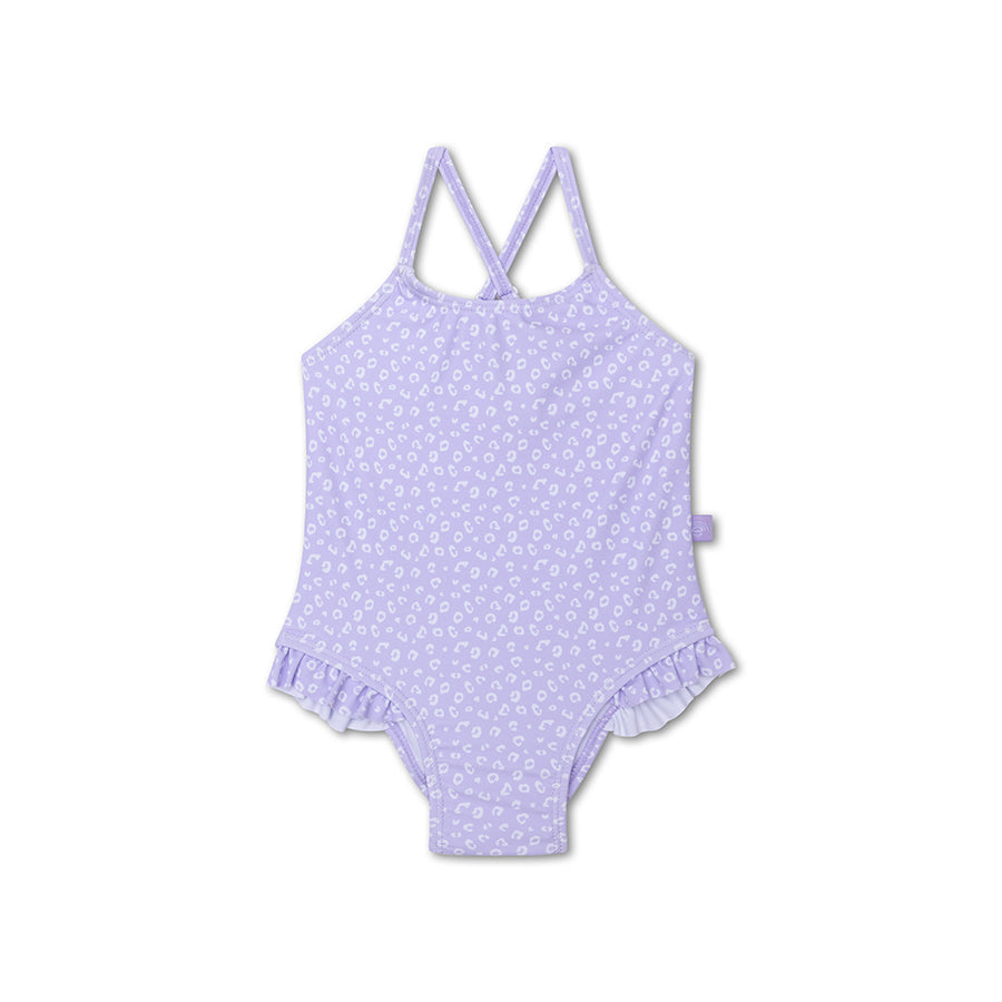 Swim Essentials Swimsuit Girls - Lila - Leopard
