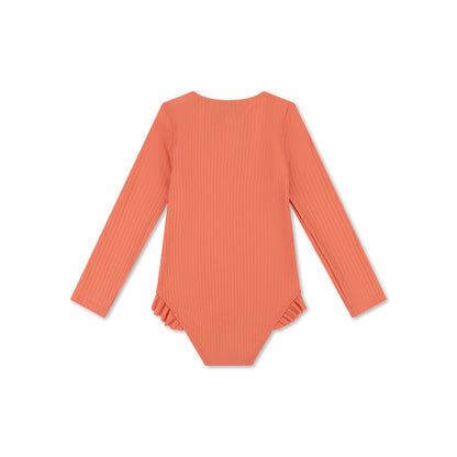 Swim Essentials Uv Swimsuit Girls With Long Sleeves - Pink - Pink Bay