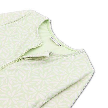 Swim Essentials Uv Swimsuit Girls With Sleeves - Green - Matcha