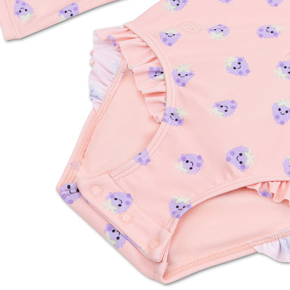 Swim Essentials Uv Badedragt piger med ærmer - Pink/lilla - Blackberry