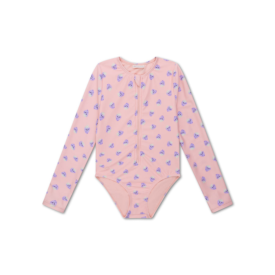 Swim Essentials Uv Badedragt piger med ærmer - Pink/lilla - Blackberry