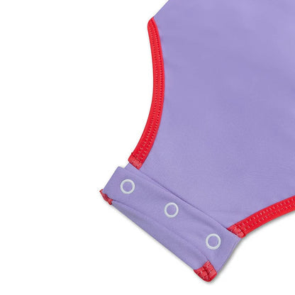 Swim Essentials Uv Swimsuit Girls With Sleeves - Purple - Pure Tones