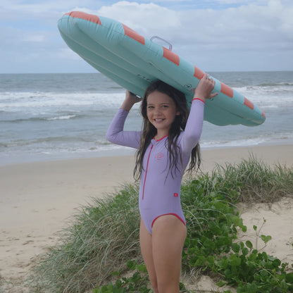 Swim Essentials Uv Swimsuit Girls With Sleeves - Purple - Pure Tones