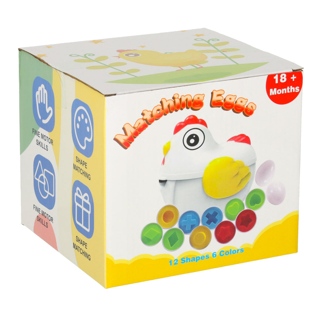 Puzzle Educativ Sortare Forme de Chibrit Ouă 12 Buc Găină.