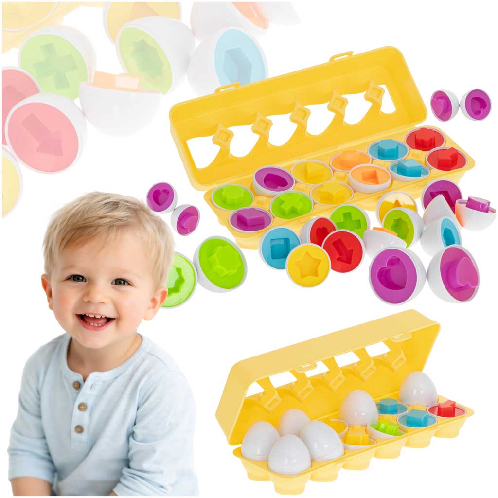 Educational Puzzle Sorter Match Egg Shapes 12pcs